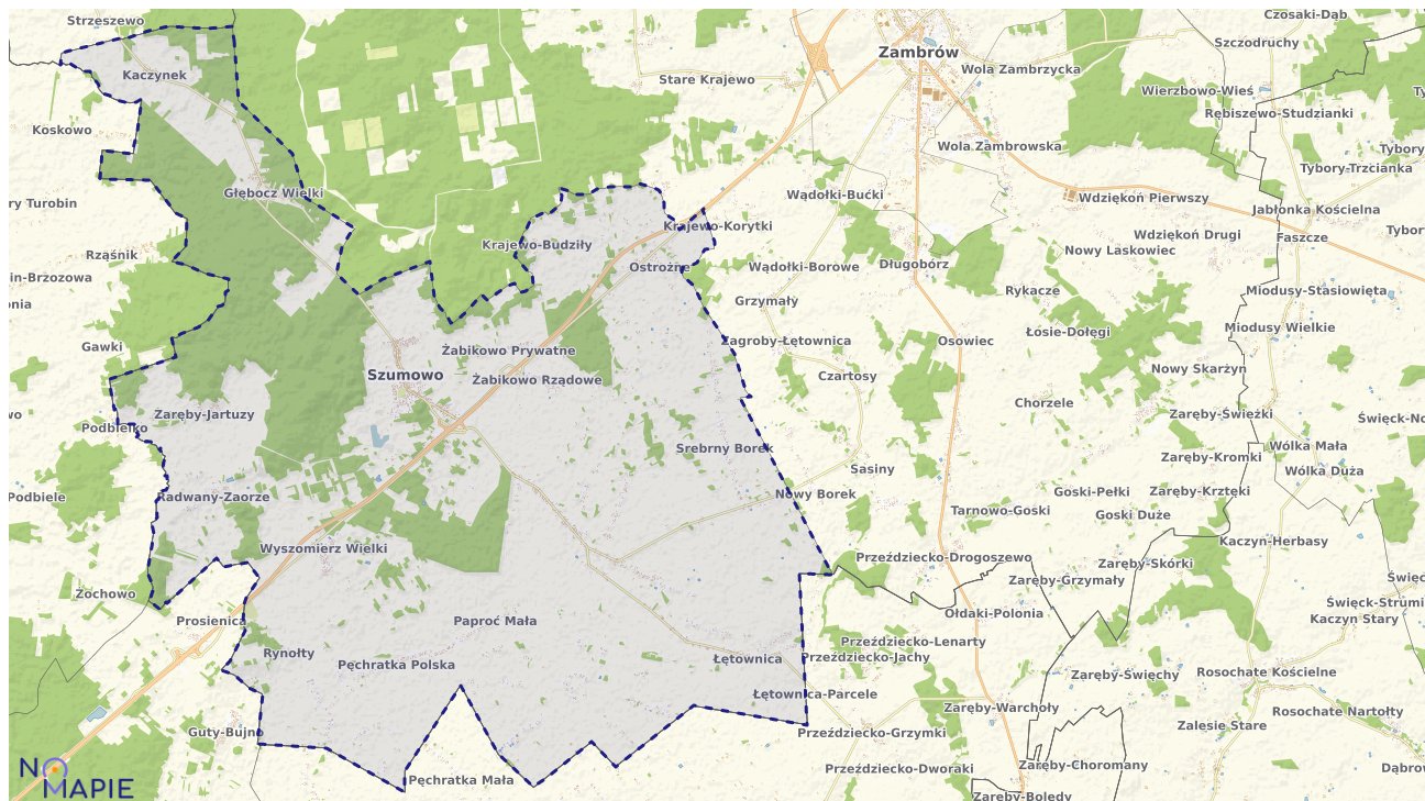 Mapa obszarów ochrony przyrody Szumowa